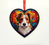 Fox Terrier Stained Glass Effect Heart Suncatcher